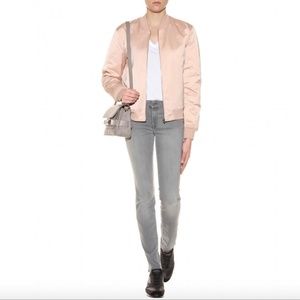 NEW Alexander Wang Satin Bomber Jacket Blush Pink